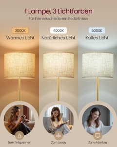 Lampadar LED, Lusia, Vasagle, Negru, 30x30x171 cm - Img 3