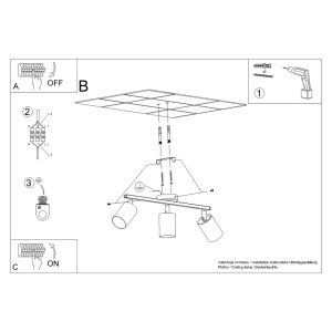 Lustra Lemmi Alb 46x8x20 cm - Img 6