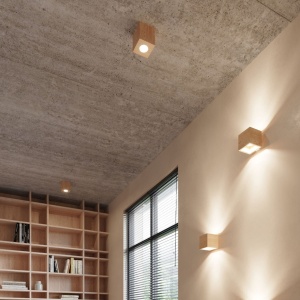 Lustra Quad din lemn, Natural 10x10x10 cm - Img 6