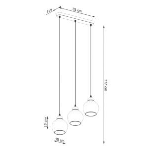 Lustra suspendata Alino Negru 45x15x117 cm - Img 4