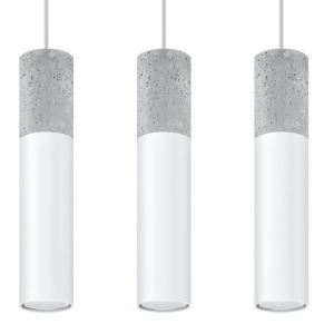 Lustra suspendata Borgio Alb 45x6x90 cm