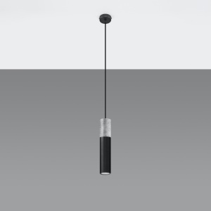 Lustra suspendata Borgio Negru 8x8x105 cm - Img 2