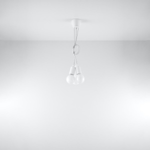 Lustra suspendata Diego Alb 15x15x90 cm - Img 5