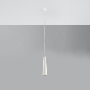 Lustra suspendata Electra din ceramica Alb 8x8x132 cm - Img 2