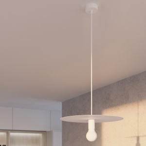 Lustra suspendata Flavio Alb 40x40x105 cm - Img 8