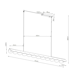 Lustra suspendata LED Biscuit Burgundy 3000K 131x13x200 cm - Img 10