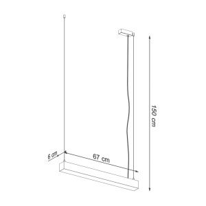 Lustra suspendata LED Pinne Negru 3000K 67x6x150 cm - Img 8
