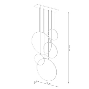Lustra suspendata LED Rio 55 Alb 4000K 170x30x250 cm - Img 10
