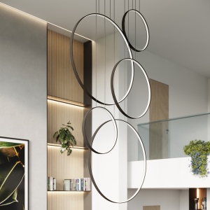 Lustra suspendata LED Rio 55 Negru 3000K 170x30x250 cm - Img 15