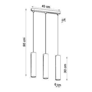 Lustra suspendata Lino din lemn, Natural 45x6x90 cm - Img 4