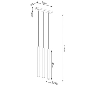 Lustra suspendata Pastelo din lemn, Natural 30x5x110 cm - Img 5