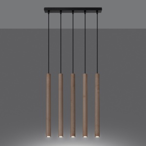 Lustra suspendata Pastelo din lemn, Natural 45x5x103 cm - Img 3