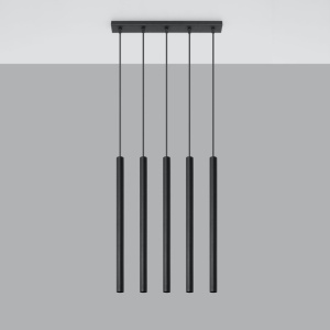 Lustra suspendata Pastelo Negru 45x5x90 cm - Img 2