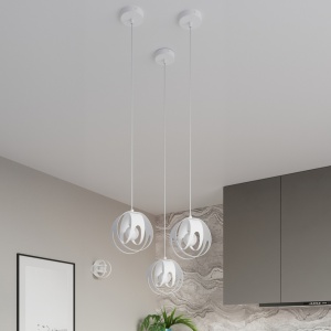 Lustra suspendata Tulos Alb 30x30x117 cm - Img 6