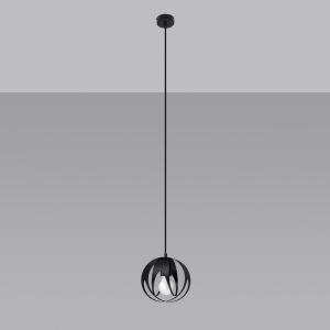 Lustra suspendata Tulos Negru 16x16x125 cm - Img 2