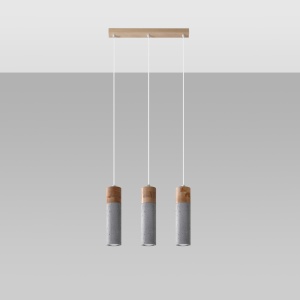 Lustra suspendata Zane Natural 45x6x120 cm - Img 2