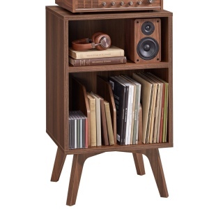 Masa consola multifunctionala pentru echipamente audio, pickup vinil Vasagle, Maezo, Maro inchis, 48x40x80 cm