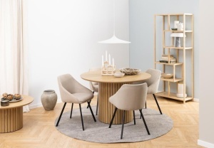Masa dining Yale, Natural, 75x120x120 cm - Img 2