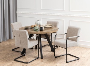 Masa dining Zalida, Natural, 75x210x120 cm
