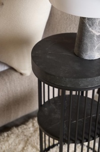 Noptiera Strington, Negru, 65x35x35 cm - Img 2