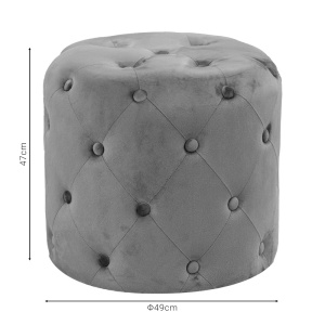 Puf taburet Seval catifea gri inchis 49x49x47 cm - Img 3