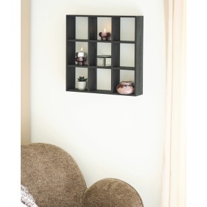 Raft de perete, Negru, 10x46x46 cm - Img 2