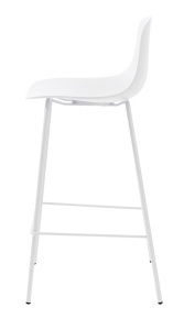 Scaun bar WHITBY, Alb, 45x93x47 cm - Img 3