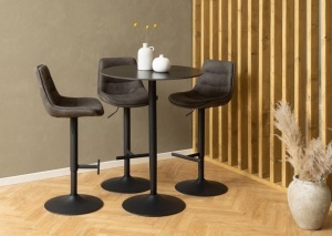 Scaun de bar Adisa V2, Gri, 95x47x52.5 cm - Img 3