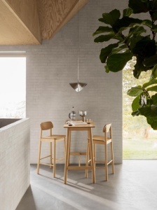 Scaun de bar Barlow, Natural, 105x43.5x46.5 cm