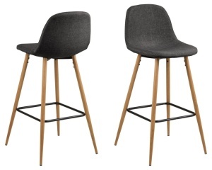 Scaun de bar Wilma, Gri, 101x46.6x51 cm - Img 3