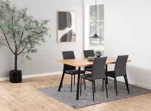 Scaun dining Demina V1, Gri, 92x43.5x53 cm