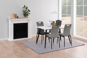 Scaun dining Dia, Gri, 91.5x43.5x53 cm