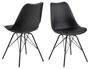 Scaun dining Eris, Negru, 85.5x48.5x54 cm - Img 3