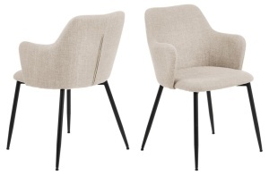 Scaun dining Ilsa, Bej, 84.5x54.5x60 cm - Img 4