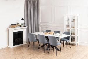 Scaun dining Ines, Gri, 84x49.2x57.5 cm