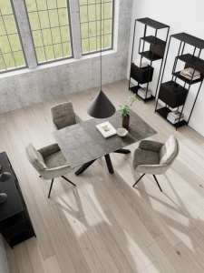 Scaun dining Roger, Gri, 90x62x67 cm - Img 5