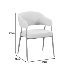 Scaun Filonda, Gri/Natural, 47x58x79 cm - Img 5