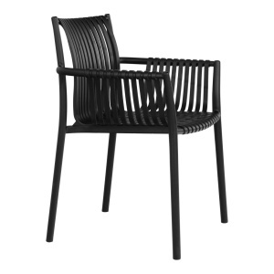 Scaun gradina Tulsa, Negru, 59.5x56.5x82.5 cm