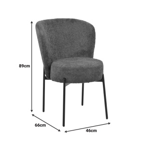 Scaun, Houlian, Antracit, 66x46x89 cm - Img 9