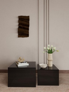 Set 2 piese Masute de cafea Dice, Gri, 35x50x50 cm