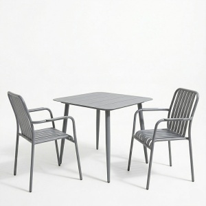 Set 3 masa si scaune gradina, Heven Vista, Antracit, 80x80x72 cm - Img 2