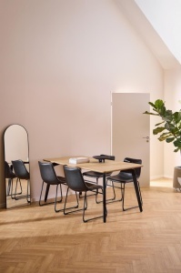 Set 5 piese Masa dining si Scaune Cadiz V2, Natural, 75x160x90 cm