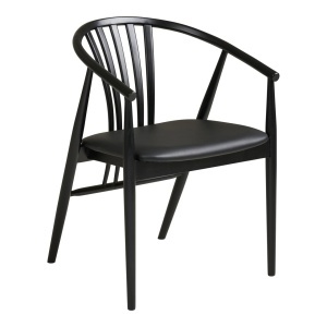 Set 5 piese Masa dining si scaune Osaka, Negru, 120x120x78 cm