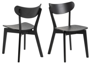 Set 5 piese Masa dining si Scaune Roxby, Negru, 76x105x105 cm - Img 5
