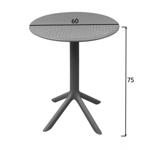 Set mobilier dining 3 piese Mercon Crossie, Antracit, 60x60x75 cm - Img 8