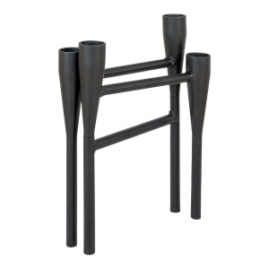 Suport pentru lumanari, Negru, 28x15x21 cm
