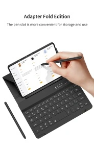 Husă Samsung Galaxy Z Fold4 cu Tastatură, stylus și protecție de ecran Suport pliabil din piele – neagră - Img 4