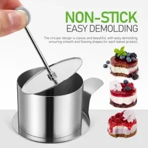 Inele rotunde din oțel inoxidabil pentru tort/Set de 6 forme de copt pentru mousse – mici - Img 4
