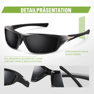 Ochelari de Soare Sport Polarizați, Unisex – Pentru Ciclism și Activități Outdoor-Maro Închis - Img 3