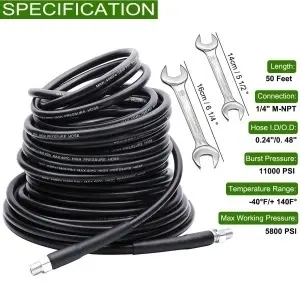 Set Complet Furtun de Înaltă Presiune pentru Desfundat și Curățat Țevi / Canalizări (Sewer Jetter Kit)/15m - Img 2